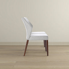 Silla de comedor Luca de tela gris claro (juego de 2)