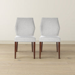 Silla de comedor Luca de tela gris claro (juego de 2)
