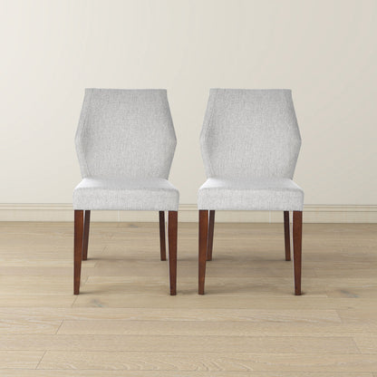 Silla de comedor Luca de tela gris claro (juego de 2)