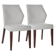 Silla de comedor Luca de tela gris claro (juego de 2)
