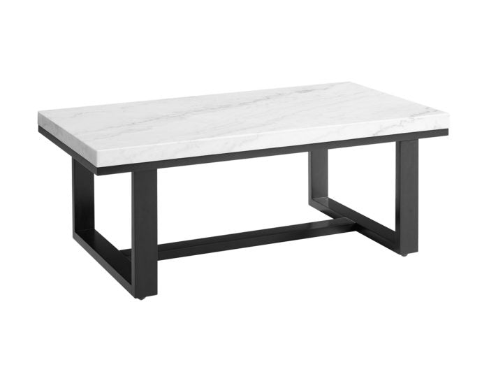 Mesa de cóctel con cubierta de mármol blanco Lucca 