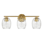 Luster Three Lights Vanity With Clear Glass Mirror Wall Lamp - Satin Brass