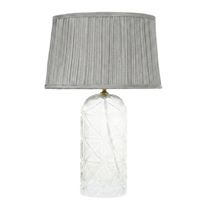 Lámpara de mesa Luxora dorada - Transparente y gris