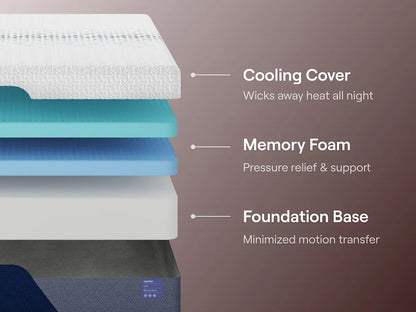 14" Nectar Luxe Memory Foam 5.1 Medium Plush Queen Mattress + Free Adjustable Base