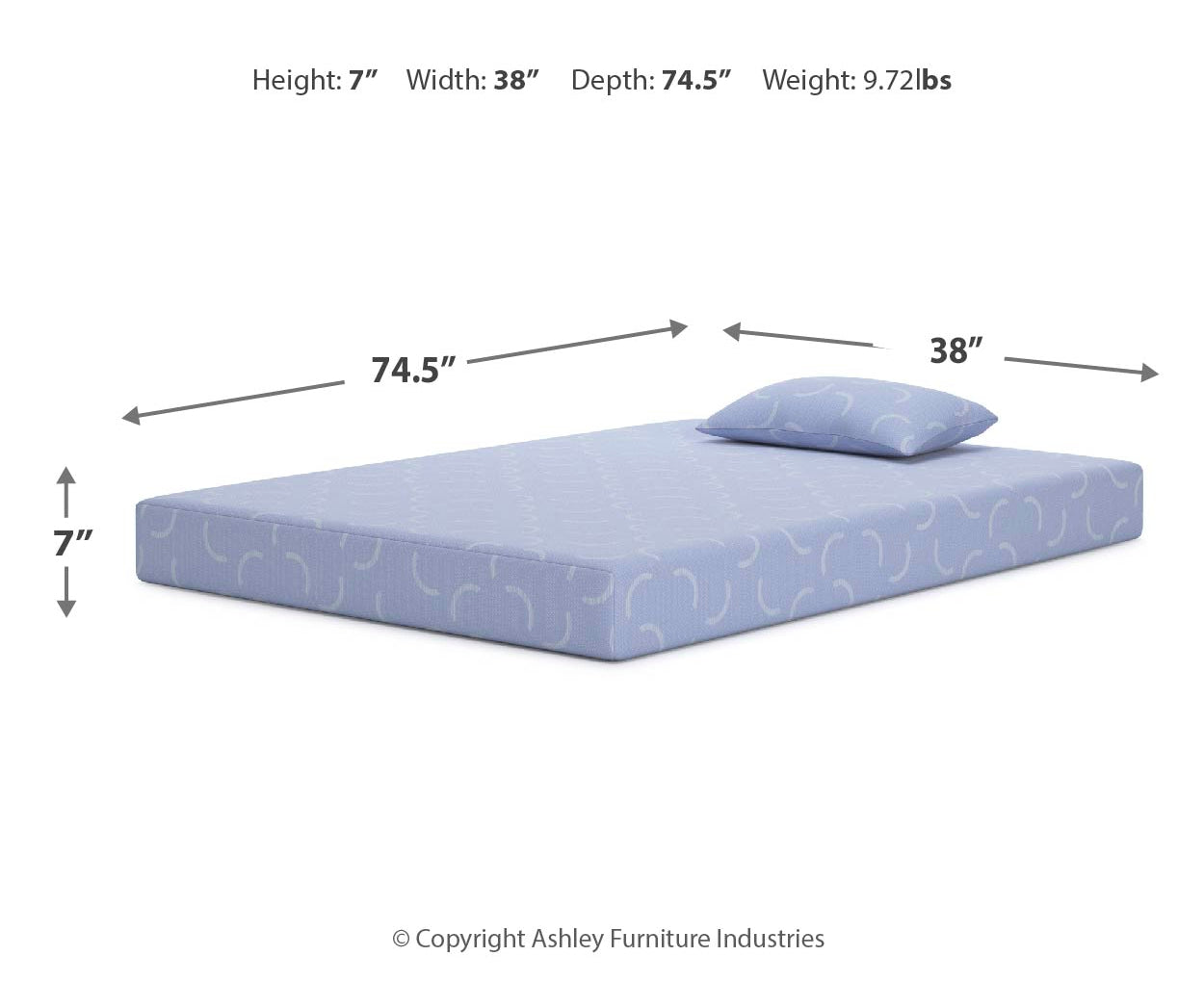 iKidz Ocean Twin Mattress and Pillow 2/CN