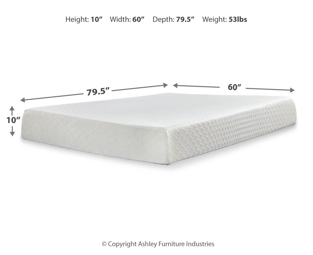 10 Inch Chime Memory Foam Queen Mattress
