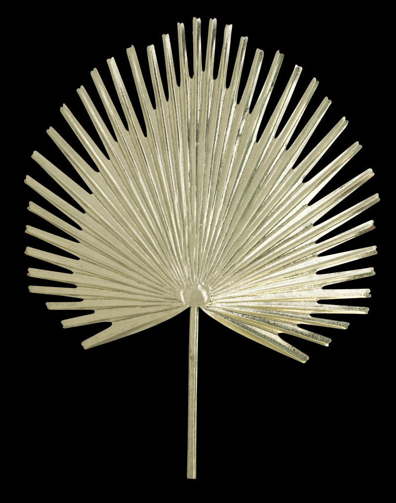 ''Wide Tropical Gold Leaf'' Metal Wall Art
