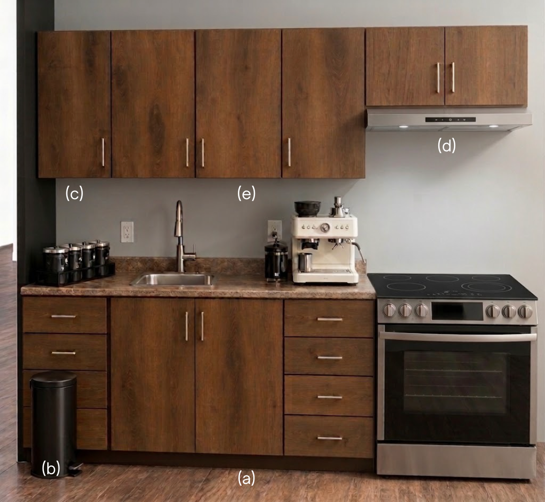 Cocina 5PC Storage Cabinets Set