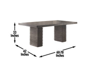Mesa de comedor Mila de 60 a 78 pulgadas con hoja de 18 pulgadas 