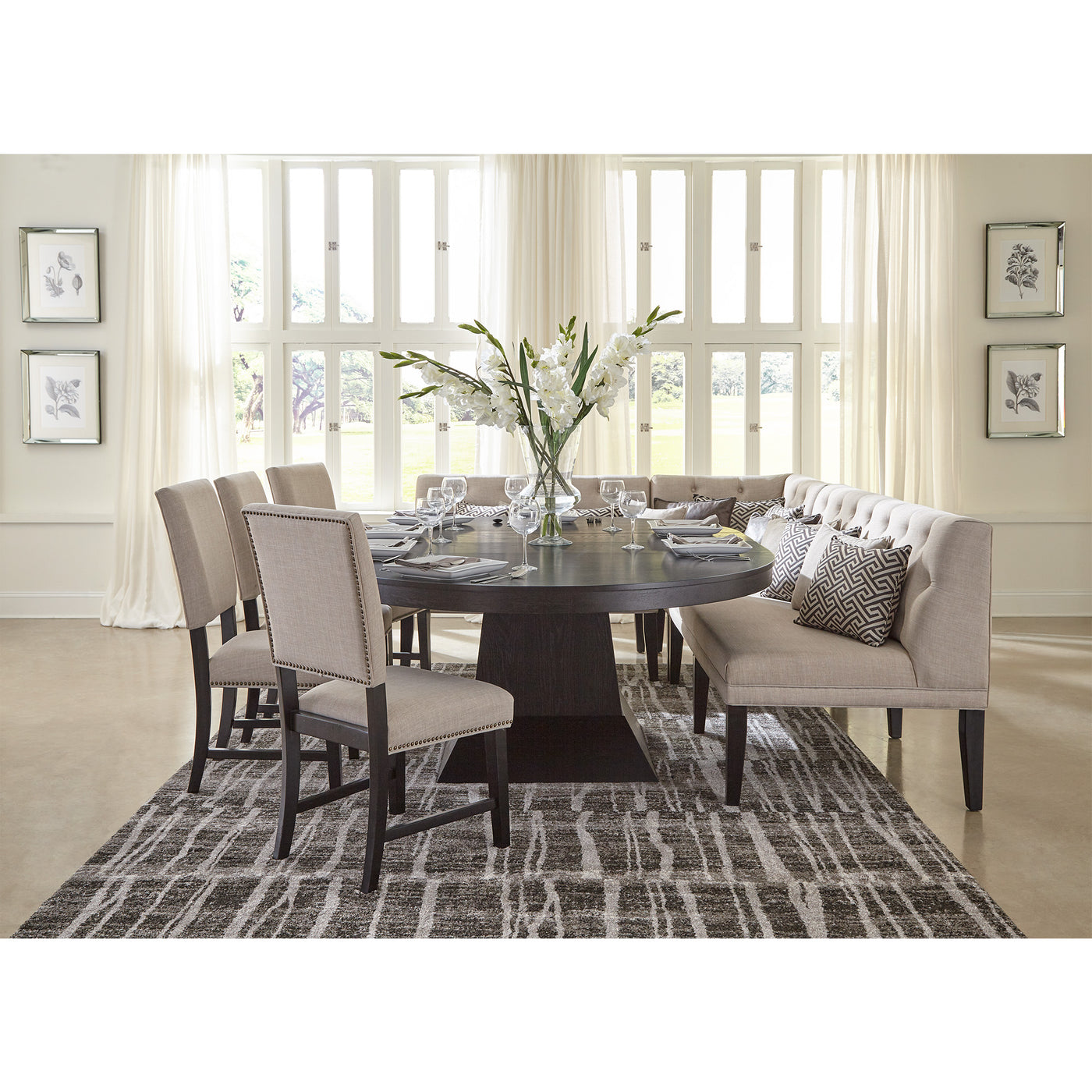 Maddox Dining Loveseat w/Five Pillows