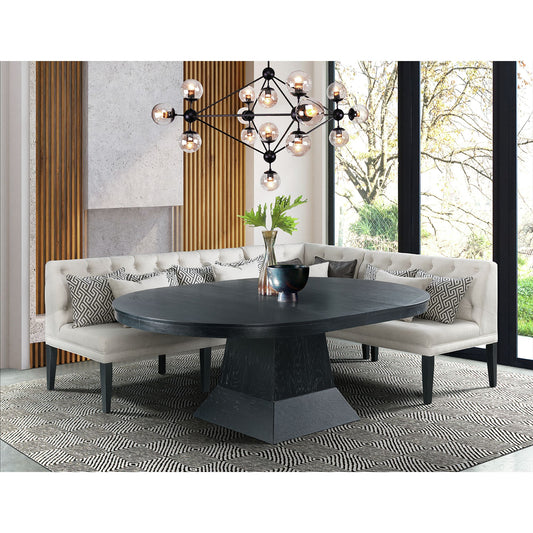 Maddox 4PC Oval Dining Table Set-Table, Corner, Loveseat, & Sofa