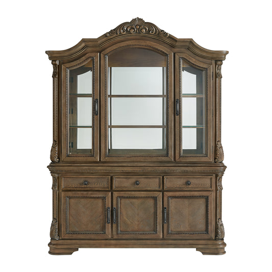 Madison Park Server And Hutch With Led In Walnut