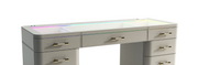 SlayStation® Maison Faux Leather Premium Vanity Table w/ RGB Light + Vanity Mirror Bundle