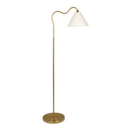 Majestic Brass Ring Base Curved Floor Lamp