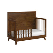 Malia Crib with High Headboard and Guardrail in Walnut