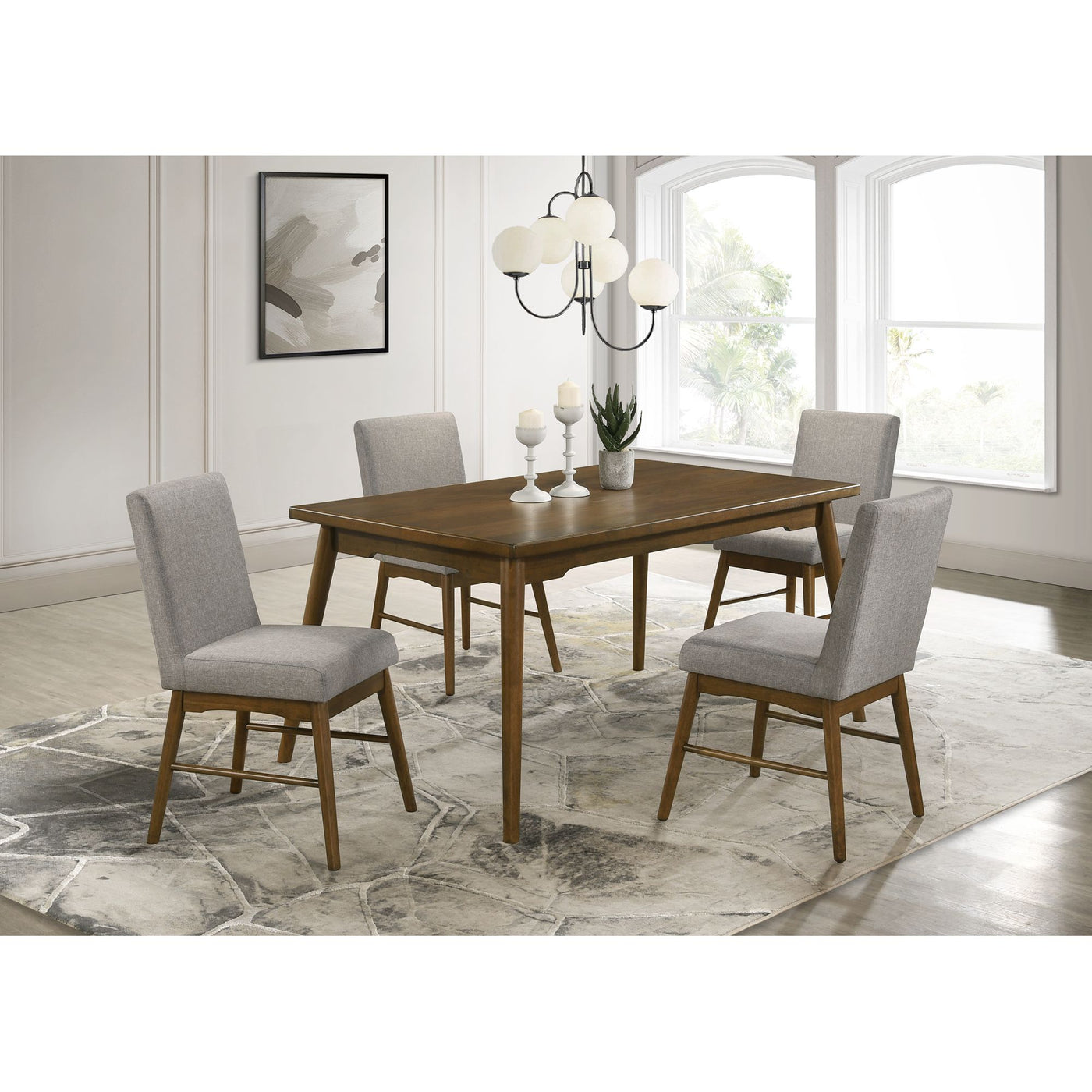 Malibu Dining Side Chair with Warm Fabric in Walnut (2 Per Carton)