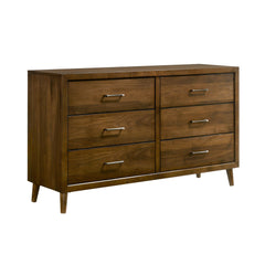 Malibu King 5PC Bedroom Set with 2 Nightstands, Dresser & Chest in Walnut