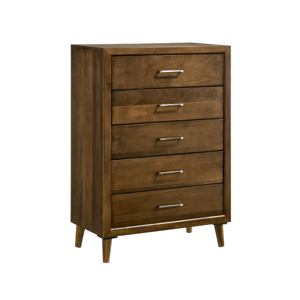 Malibu 5-Drawer Chest In Walnut