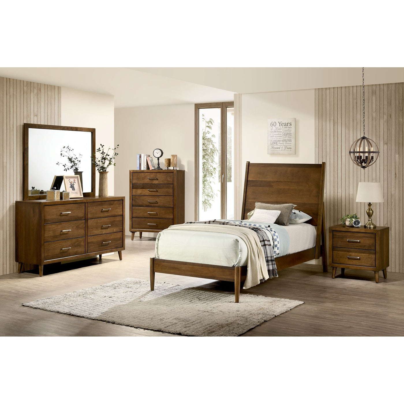 Malibu 5-Drawer Chest in Walnut