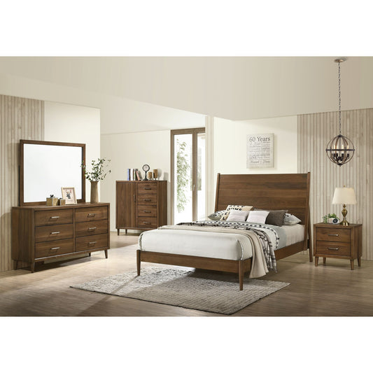 Malibu Queen Panel 3PC Bedroom Set in Walnut