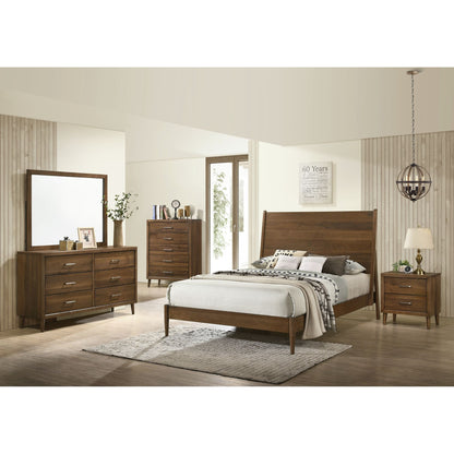 Malibu Queen Panel 5PC Bedroom Set in Walnut