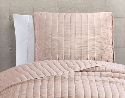 Textured Channel Quilted 2 Piece Corverlet Set
