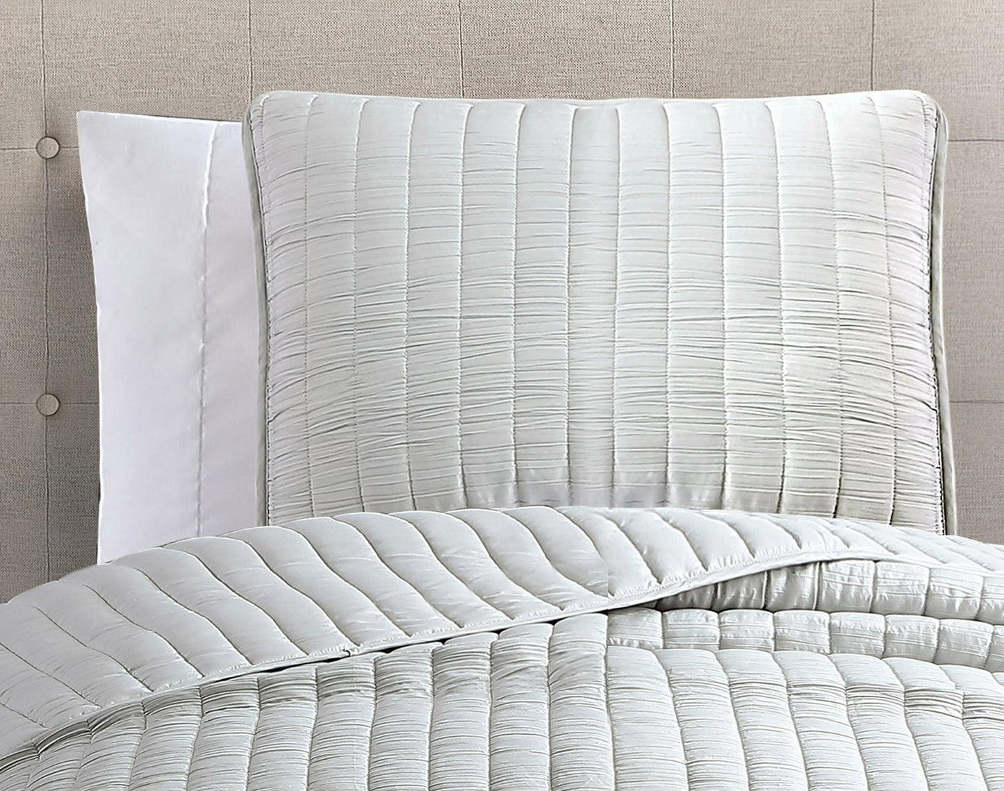 Textured Channel Quilted 2 Piece Corverlet Set
