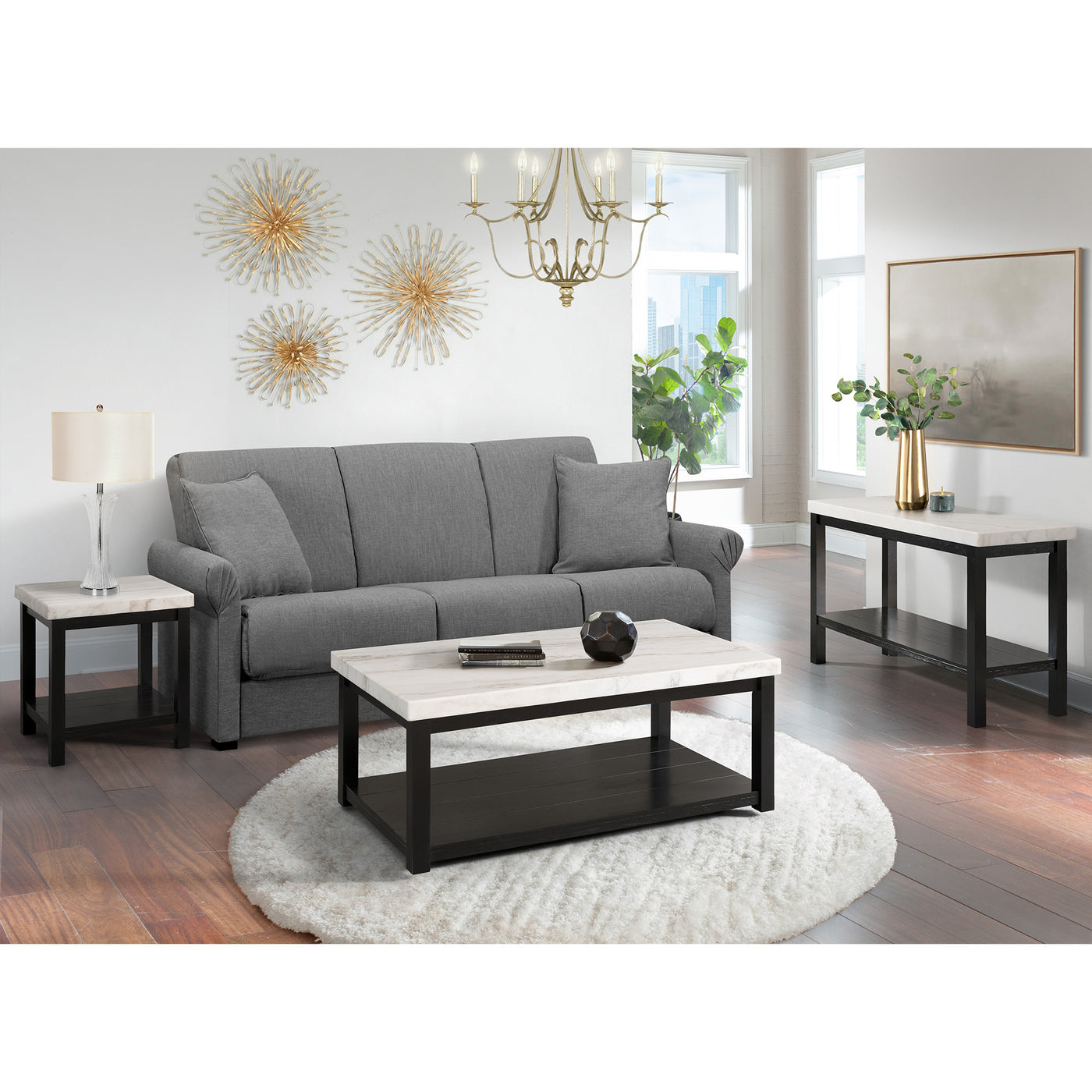 Marcello w/ White Top - Sofa Table