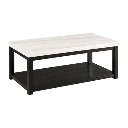 Marcello White Rectangular Coffee Table W/ Casters ISTA3 Packaging