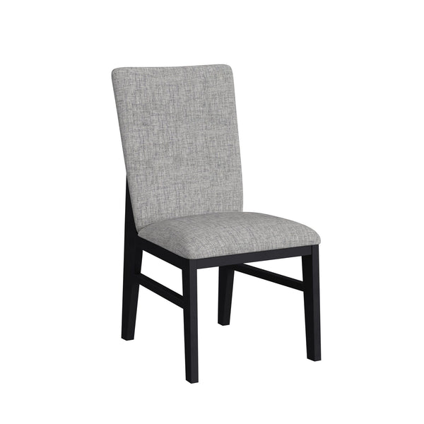 Marlene Dining Side Chair with Grey Fabric in Black (2 Per Carton)