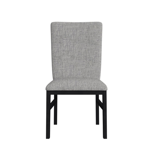 Marlene Dining Side Chair with Grey Fabric in Black (2 Per Carton)