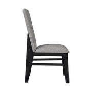 Marlene Dining Side Chair with Grey Fabric in Black (2 Per Carton)