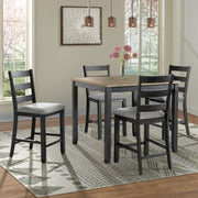 Martin Counter Side Chair with Grey Fabric - Black Finish (2 Per Carton)