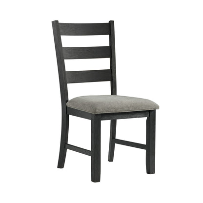 Martin Dining Side Chair With Grey Fabric - Black Finish  (2 Per Carton)