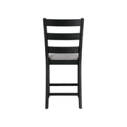Martin Counter Side Chair with Grey Fabric - Black Finish  (2 Per Carton)