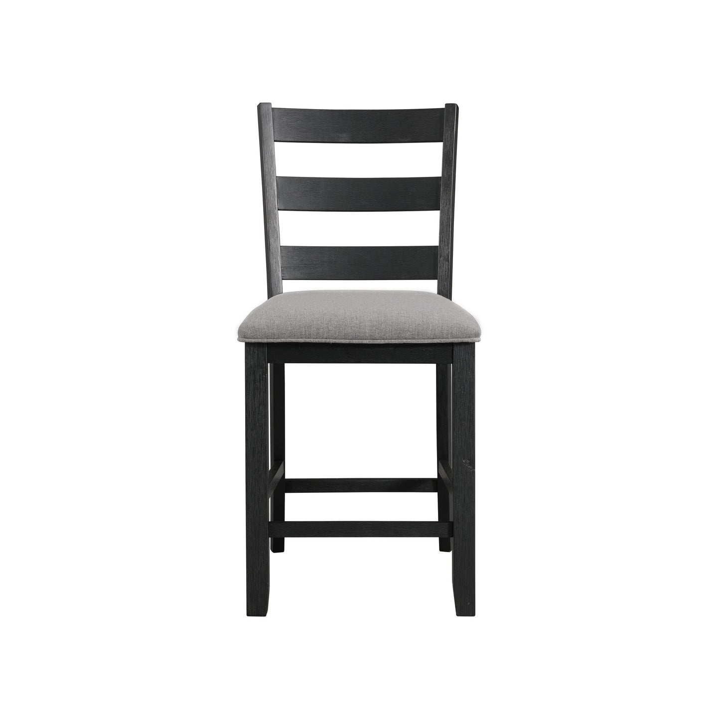 Martin Counter Side Chair with Grey Fabric - Black Finish  (2 Per Carton)
