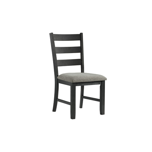Martin Dining Side Chair with Grey Fabric - Black Finish  (2 Per Carton)