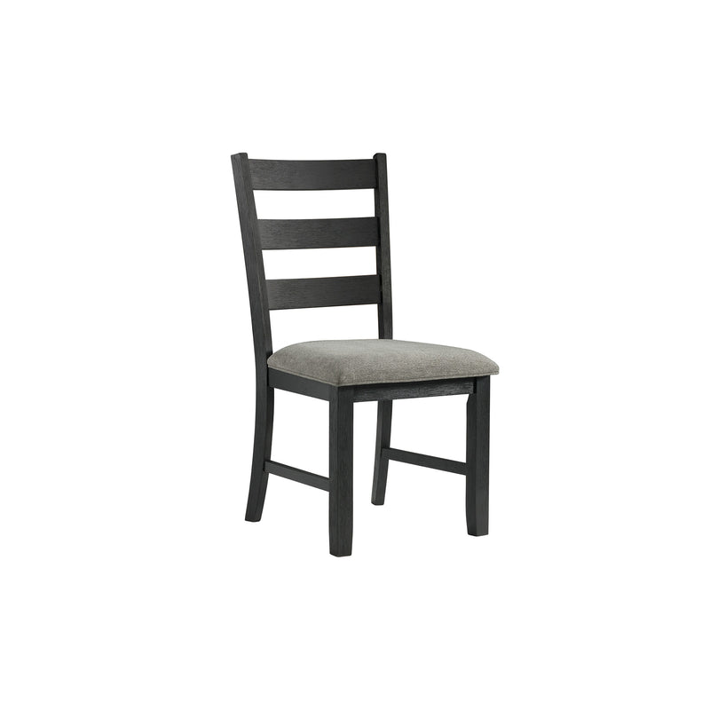 Martin Dining Side Chair With Grey Fabric - Black Finish  (2 Per Carton)