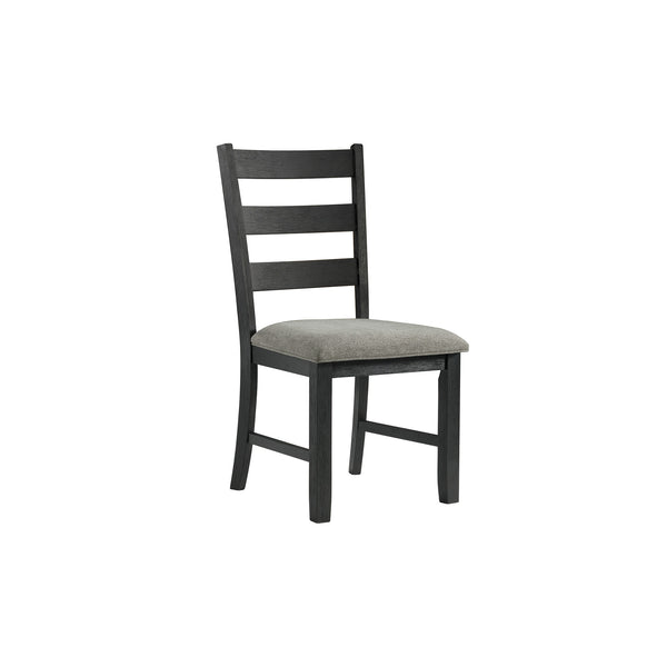 Martin Dining Side Chair With Grey Fabric - Black Finish  (2 Per Carton)