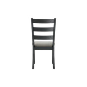 Martin Dining Side Chair with Grey Fabric - Black Finish  (2 Per Carton)
