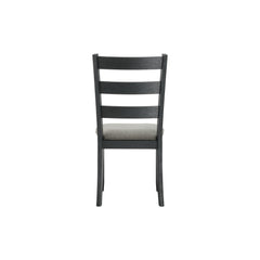 Martin Dining Side Chair With Grey Fabric - Black Finish  (2 Per Carton)