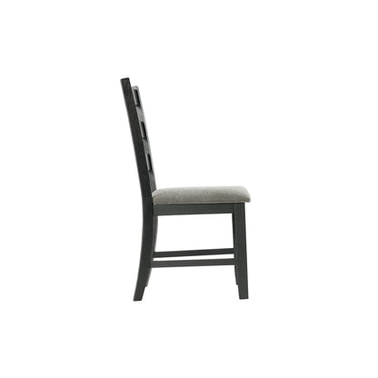Martin Dining Side Chair with Grey Fabric - Black Finish  (2 Per Carton)