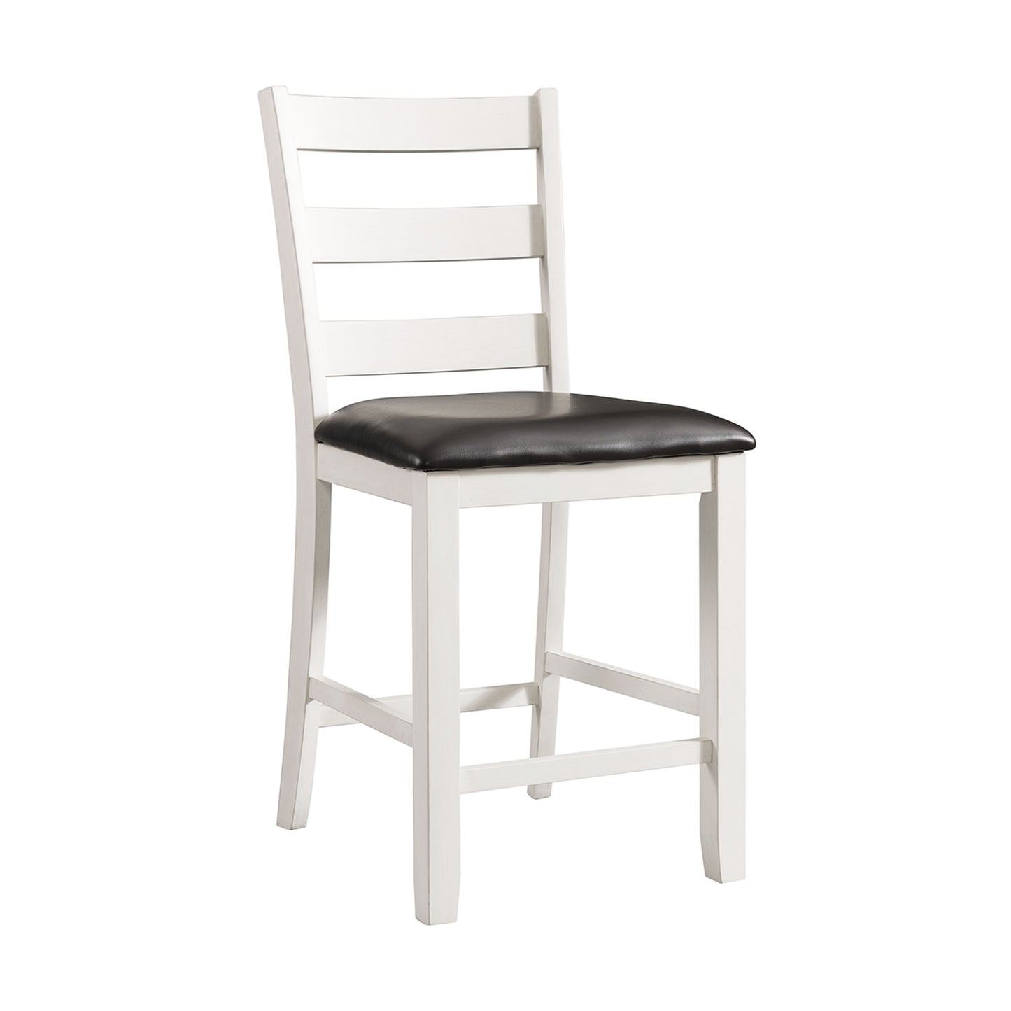 Martin Counter Side Chair with Black PU - White Finish (2 Per Carton)