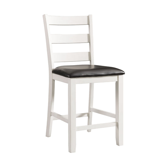 Martin Counter Side Chair with Black PU - White Finish (2 Per Carton)