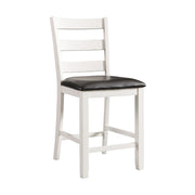 Martin 6 pc Counter Set (Table + 4 + Bench) (Dark Brown Top - White Base)