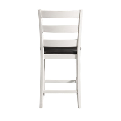 Martin Counter Side Chair with Black PU - White Finish (2 Per Carton)