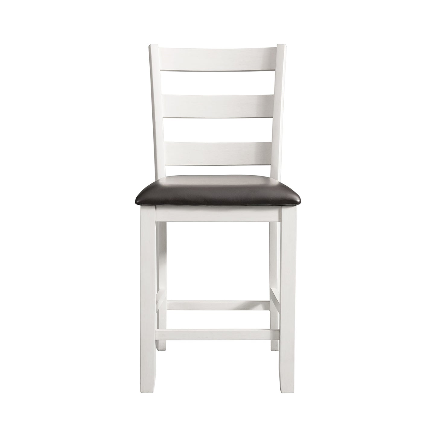 Martin Counter Side Chair with Black PU - White Finish (2 Per Carton)