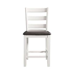 Martin Counter Side Chair with Black PU - White Finish (2 Per Carton)