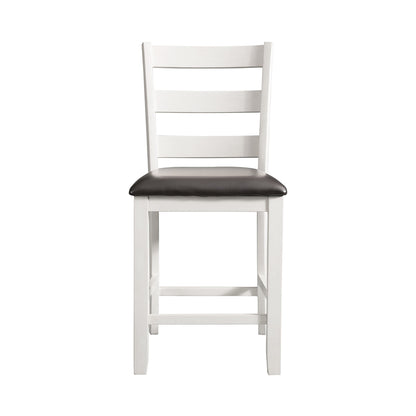 Martin Counter Side Chair with Black PU - White Finish (2 Per Carton)