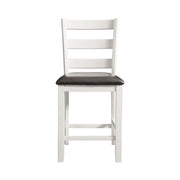 Martin 6 pc Counter Set (Table + 4 + Bench) (Dark Brown Top - White Base)
